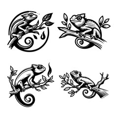 group set iguana logo design inspiration