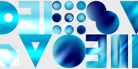 Simple shapes - circles, triangles, rectangles abstract background. Vector Illustration For Wallpaper, Banner, Background, Card, Book Illustration, landing page