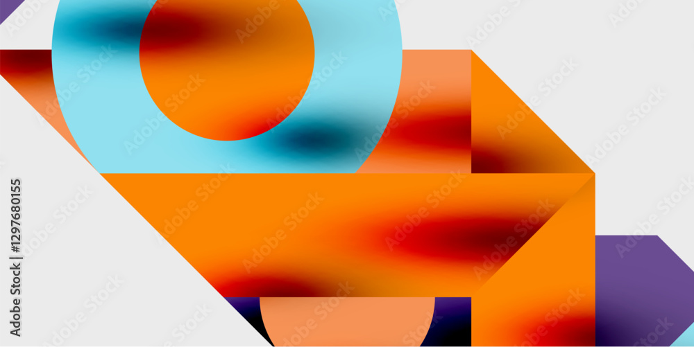 Aufkleber Vibrant abstract background circles with smooth gradients, creating a dynamic and modern design. Ideal for creative, tech, or contemporary-themed projects