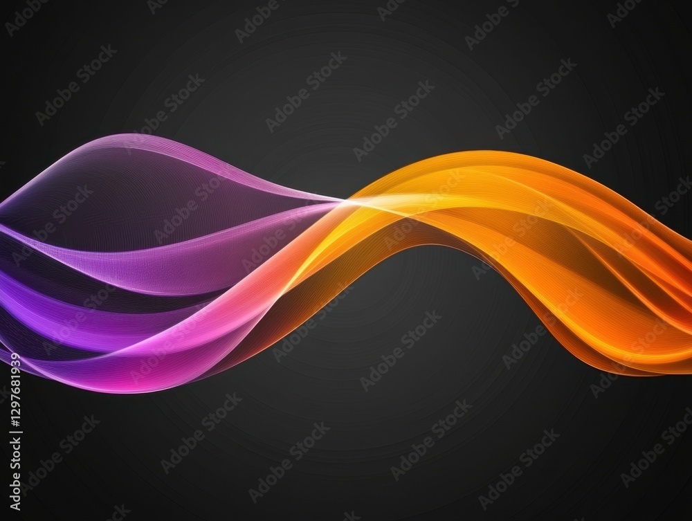 Poster abstract wave background with vibrant gradient colors flowing in a dynamic and smooth motion on dark