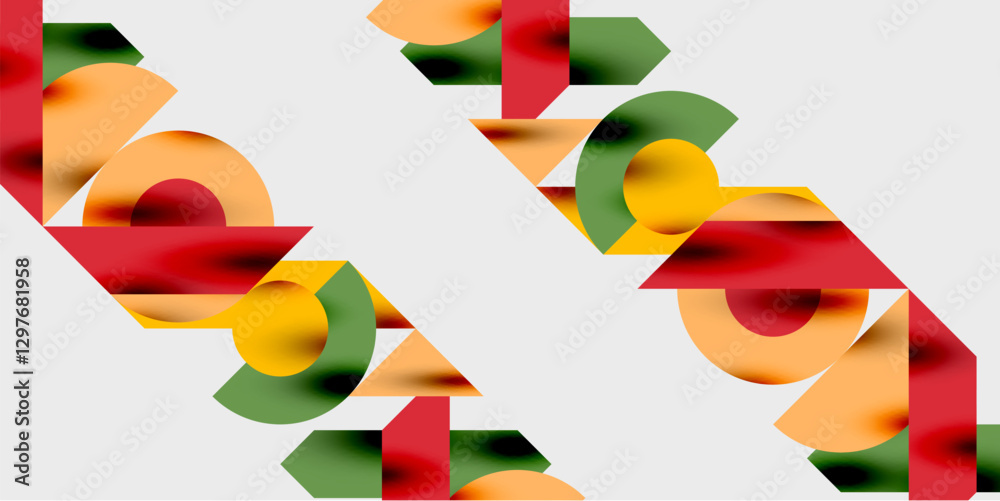 Poster Vibrant abstract background circles with smooth gradients, creating a dynamic and modern design. Ideal for creative, tech, or contemporary-themed projects