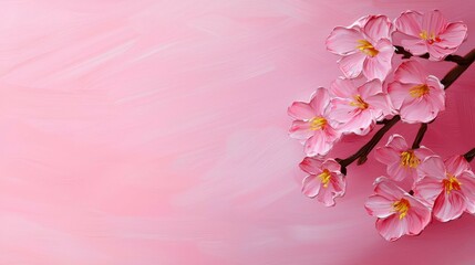 Blossom Painting Pink Floral Artistic Brushstroke Textured Spring Petal Artwork Pretty Fresh Style