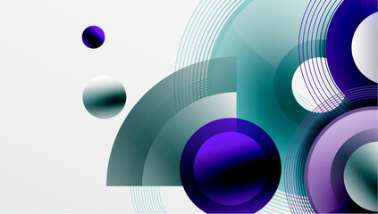 Abstract composition of overlapping circles with smooth gradients and transparency effects. Clean and modern design emphasizing depth, symmetry, and a minimal aesthetic