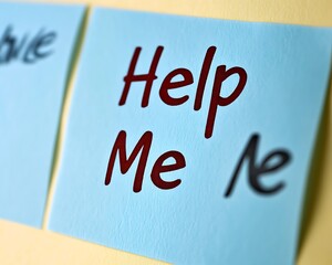 Blue Note SOS Message on Wall