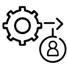 Admin Management Icon Workflow Process Outline