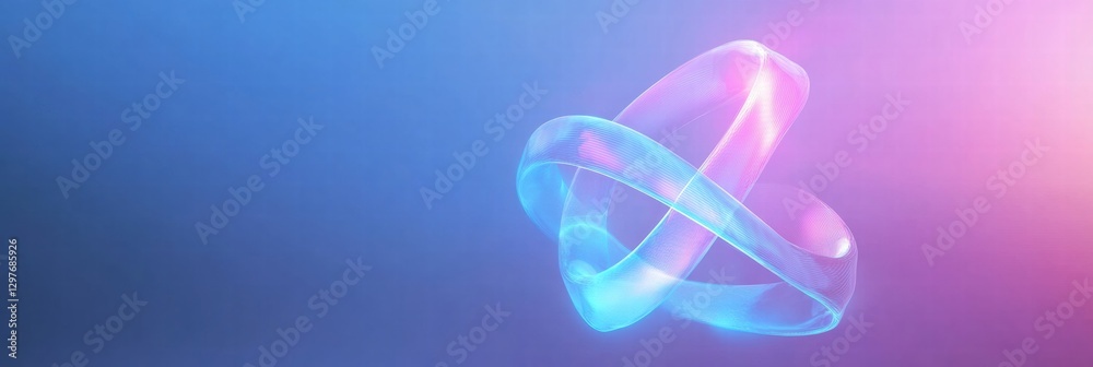 Aufkleber futuristic glowing dna helix displayed against a soft gradient background representing scientific ad