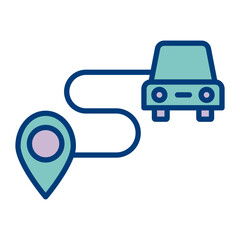 Driving Route Vector Icon Design