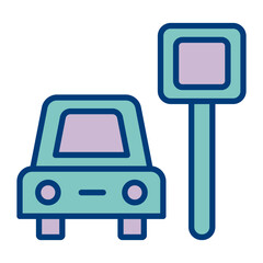 Car Park Vector Icon Design