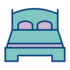 Double Bed Vector Icon Design