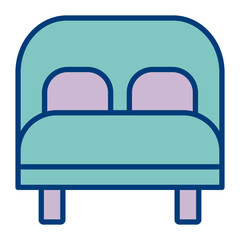 Double Bed Vector Icon Design