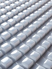 Obraz premium Abstract geometric pattern of white cubes with soft lighting and shadows, creating a modern, minimalistic 3D effect. Perfect for backgrounds, wallpapers, and futuristic design concepts.
