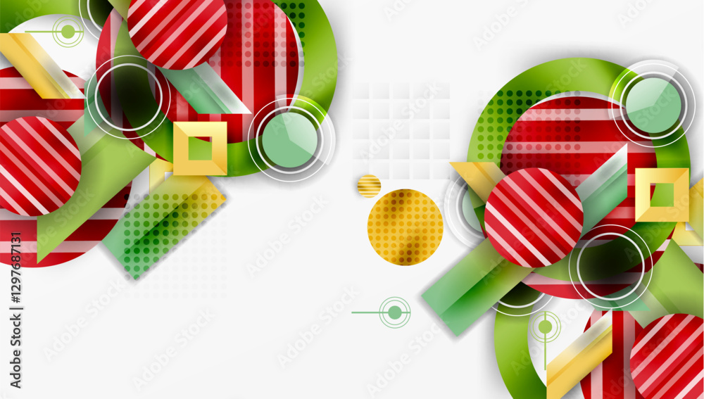Poster abstract design with layered geometric shapes