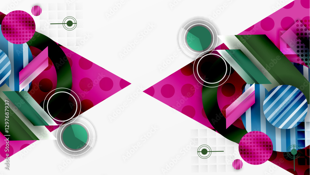 Poster abstract design with layered geometric shapes
