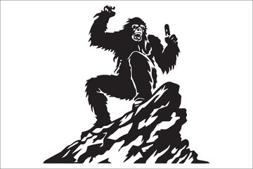 Fototapeta premium The Legend of Bigfoot: A Collection of Silhouettes and Concept Art