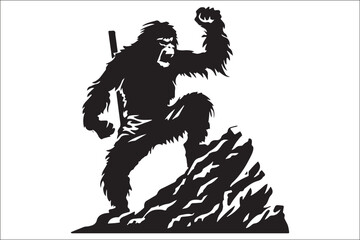 Fototapeta premium The Legend of Bigfoot: A Collection of Silhouettes and Concept Art