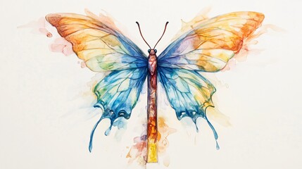 Obraz premium Vibrant Watercolor Butterfly A Symbol of Transformation and Beauty