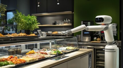 A mesmerizing close-up of a vibrant display case, brimming with an array of delectable foods, inviting and tantalizing to the taste buds