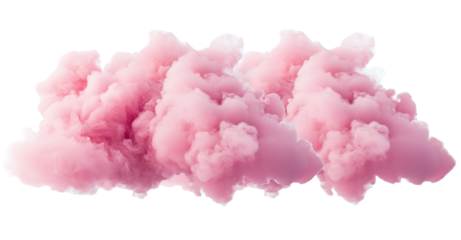 Transparent clear cloud, realistic pink cloud clipart cut out.