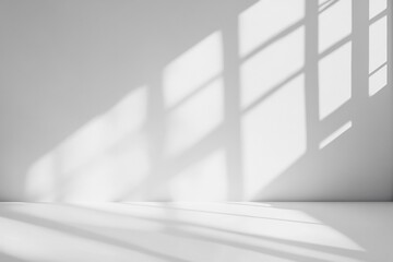 Fototapeta premium Neutral White Background with Light and Shadows for Product Display 