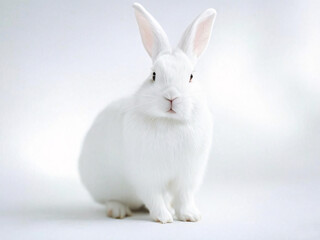 Fototapeta premium white rabbit on white background