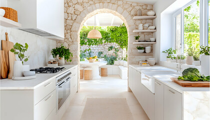 Bright kitchen opens to garden oasis