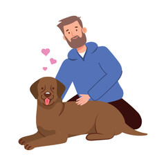 Pet Adoption Man Playing with Dog