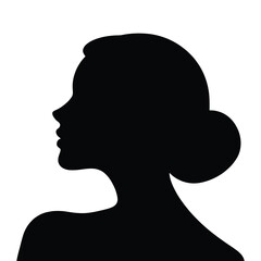 Elegant Minimalist Woman Silhouette in Art Deco Style – Black and White Vector