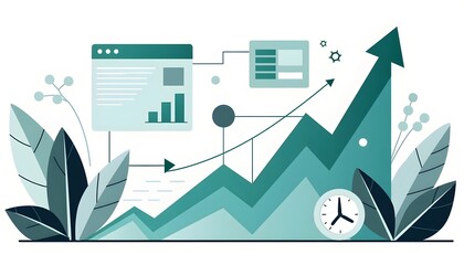 Obraz premium Data Visualization Growth Analytics Performance Metrics Insights