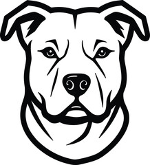 Bold Black and White Dog Illustration: Striking Canine Portrait