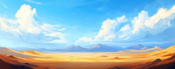Serene Desert Landscape Under a Vast Sky
