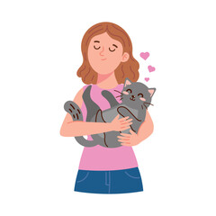 Pet Adoption Woman Holding Cat