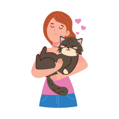 Pet Adoption Woman and Cat