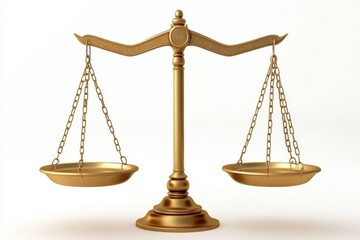 A gold scale with two chains hanging from it