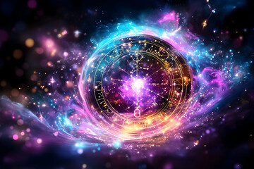 Obraz premium Celestial Orb, swirling cosmos