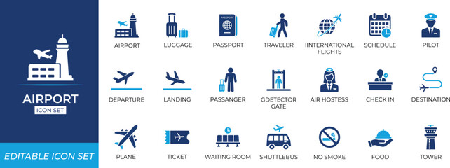 Airport Icon Set.