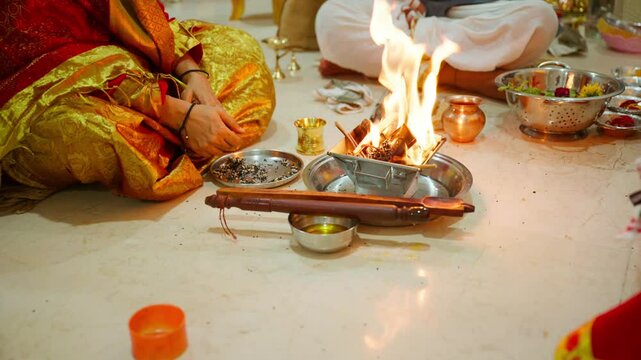 Holy flame illuminates the sacred ground