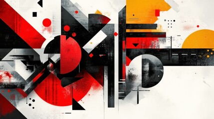 Minimalist Mosaic with Layered Shapes and Ambient Light
