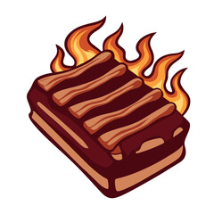 BBQ Ribs Smoked Flame Grilled Juicy