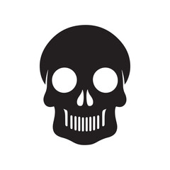 Fototapeta premium The skull icon. Black silhouette of a human skull. Vector illustration isolated on a white background for design and web. 