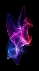 Naklejka premium Abstract luminous wave on black background with vibrant gradient colors for modern design and artistic expression in digital art dynamic flow