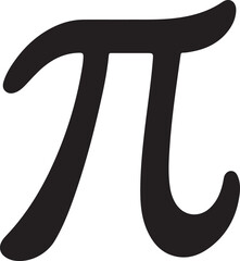 Symbol of pi number 3.14. Isolated background