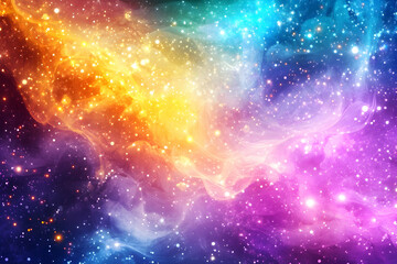 Naklejka premium Colorful Nebula, Cosmic Clouds