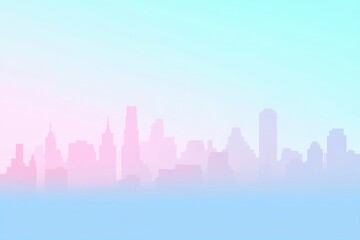 Fototapeta premium Abstract City Skyline Illustration with Soft Gradient Colors