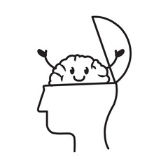 Happy Mind Brain with Open Head