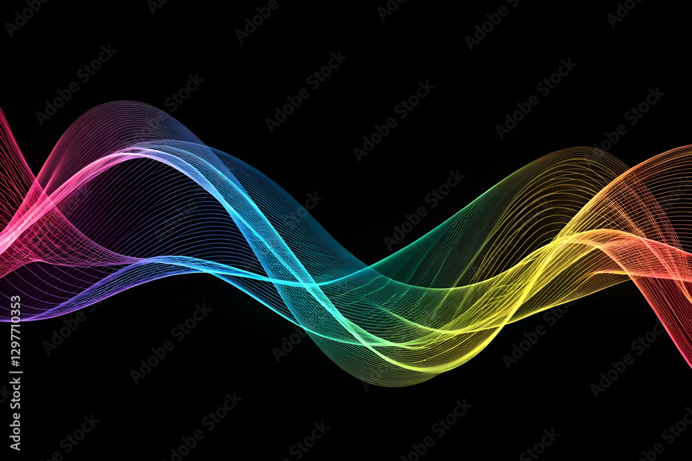 Fototapete abstract colorful wave background. rainbow background. rainbow line waves background. multi colored 