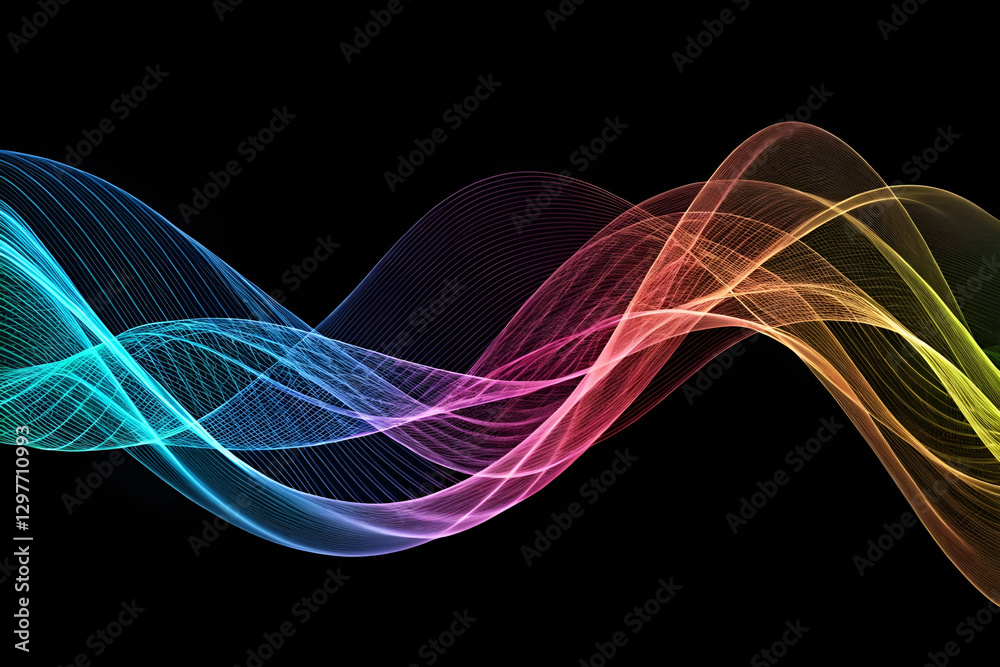 Fototapete abstract colorful wave background. rainbow background. rainbow line waves background. multi colored 