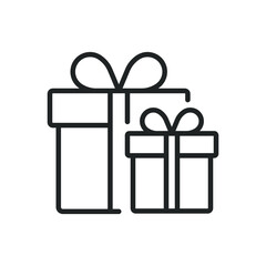 Gift, surprise, present thin line icons. Editable stroke and Perfect pixel on transparent background