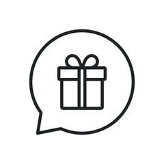 Gift, surprise, present thin line icons. Editable stroke and Perfect pixel on transparent background
