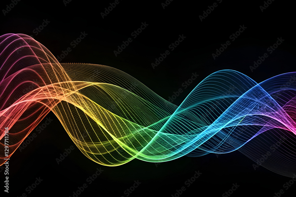 Fototapete abstract colorful wave background. rainbow background. rainbow line waves background. multi colored 