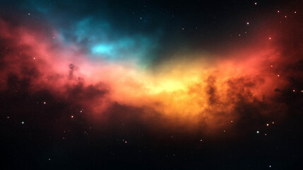 Obraz premium vibrant celestial abstract background featuring glowing colors of orange, blue, and purple, creating stunning cosmic scene filled with stars and nebulae